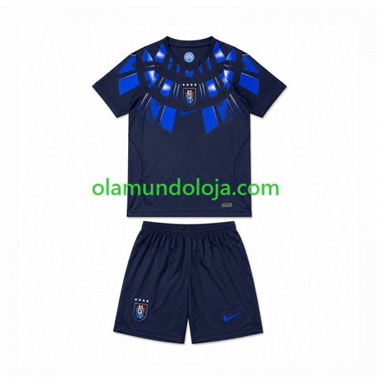 Camisola Uruguai Criança Equipamento Segundo Copa do Mundo 2026 Manga Curta